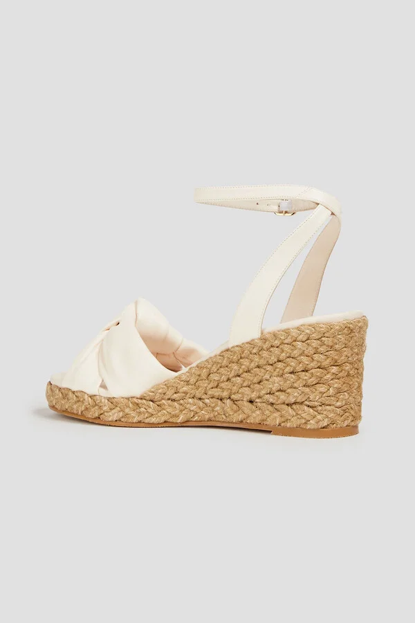 Playa knotted leather espadrille wedge sandals - Image 3