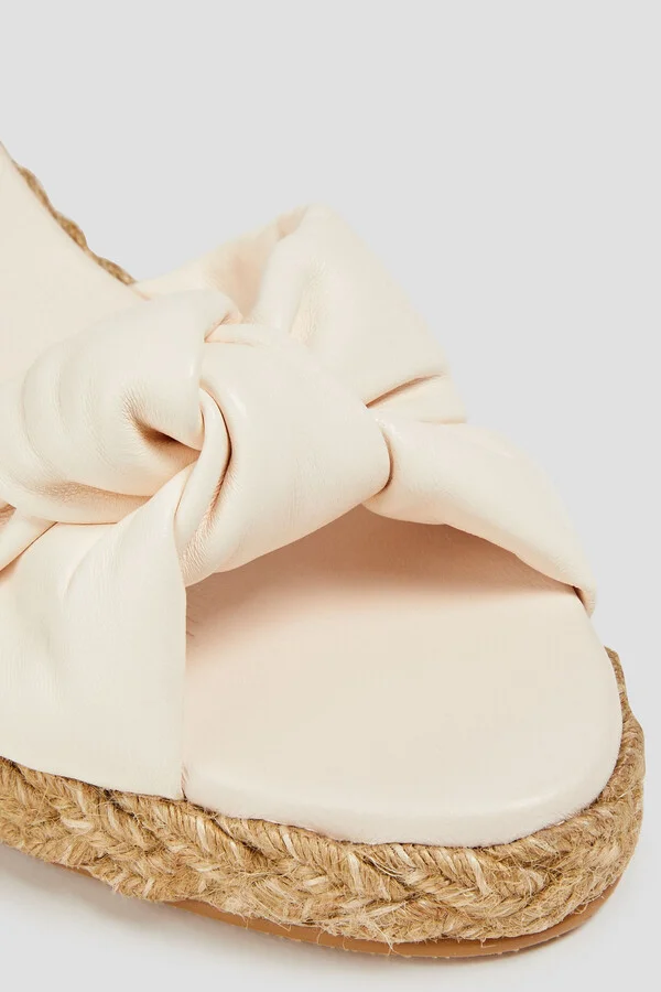 Playa knotted leather espadrille wedge sandals - Image 4