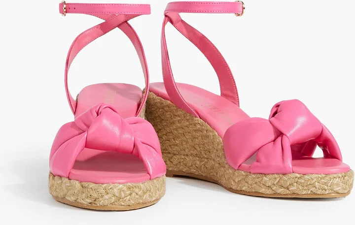 Playa knotted leather espadrille wedge sandals - Image 2