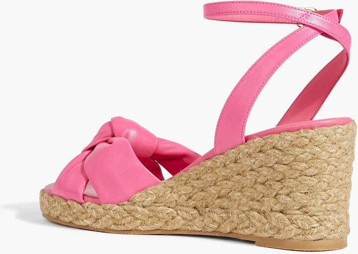 Playa knotted leather espadrille wedge sandals - Image 3