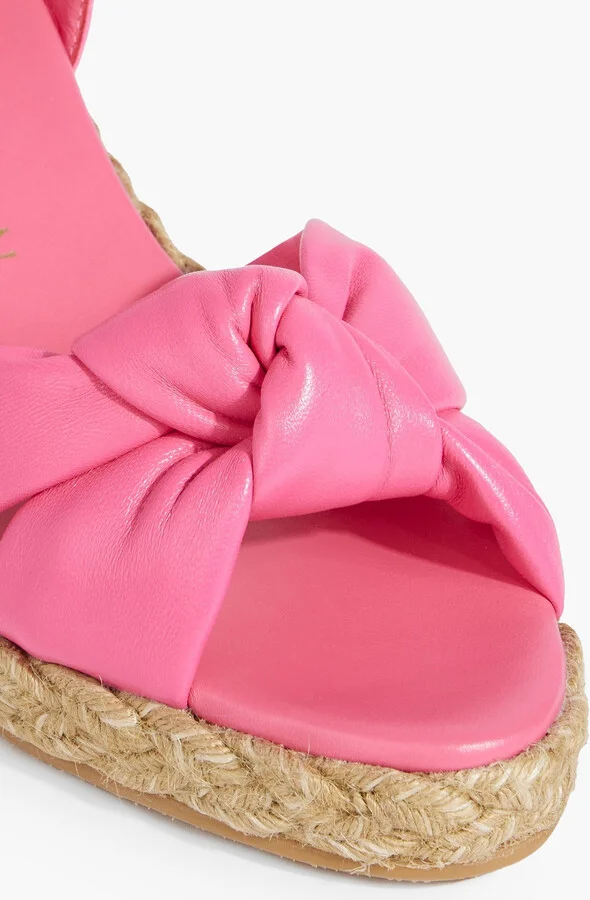 Playa knotted leather espadrille wedge sandals - Image 4