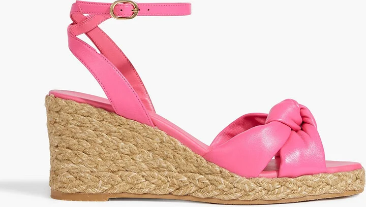 Playa knotted leather espadrille wedge sandals