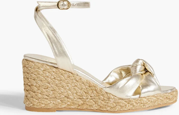 Playa knotted metallic leather espadrille wedge sandals
