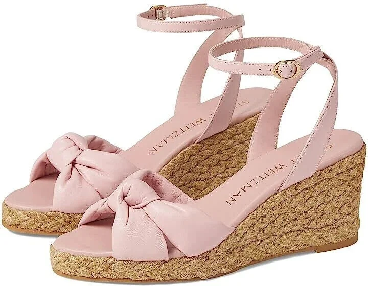 Playa Snadals Women's 9B Pink Espadrille Knot Wedge Heel KHD2149