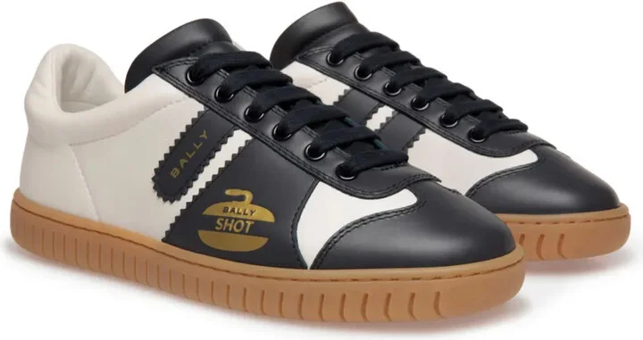 Player curling-motif leather sneakers - Image 2