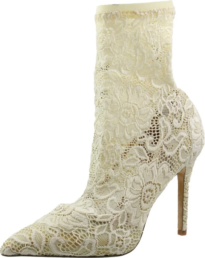 Player Womens Lace Slip On Pointed Toe Heels