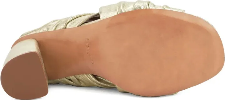 Pleated Cross-Strap Heeled Mules - Image 4
