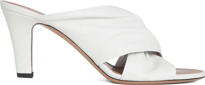 Pleated Cross-Strap Sandals