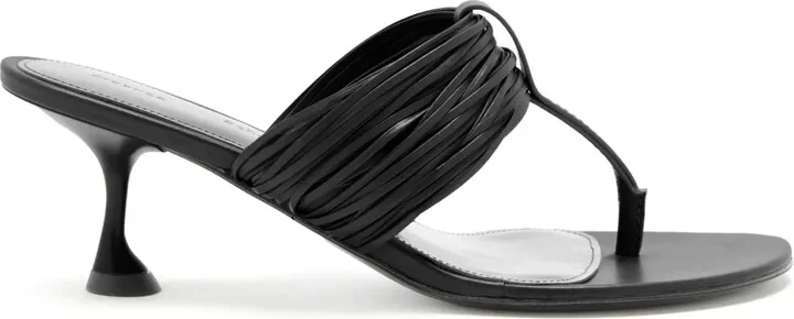 Pleated-Detail Heeled Sandals