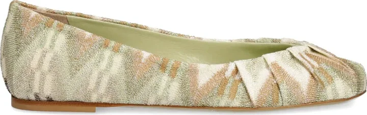 Pleated-Front Ballerinas