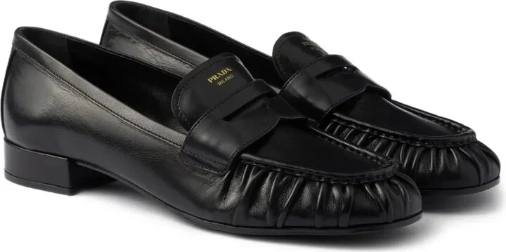 Pleated Leather Loafers - Image 2