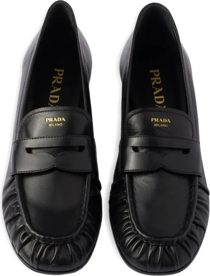 Pleated Leather Loafers - Image 4