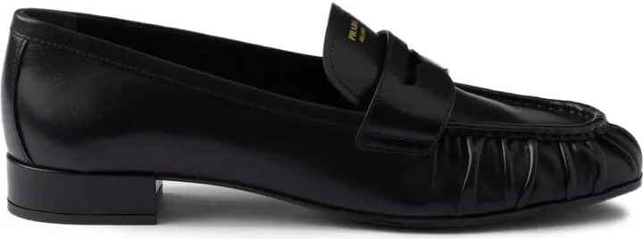 Pleated Leather Loafers