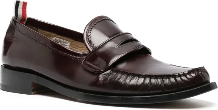 Pleated Leather Penny Loafers - Image 2