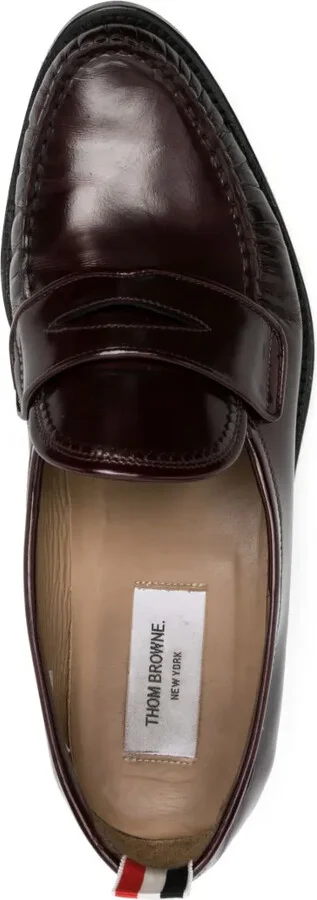 Pleated Leather Penny Loafers - Image 4
