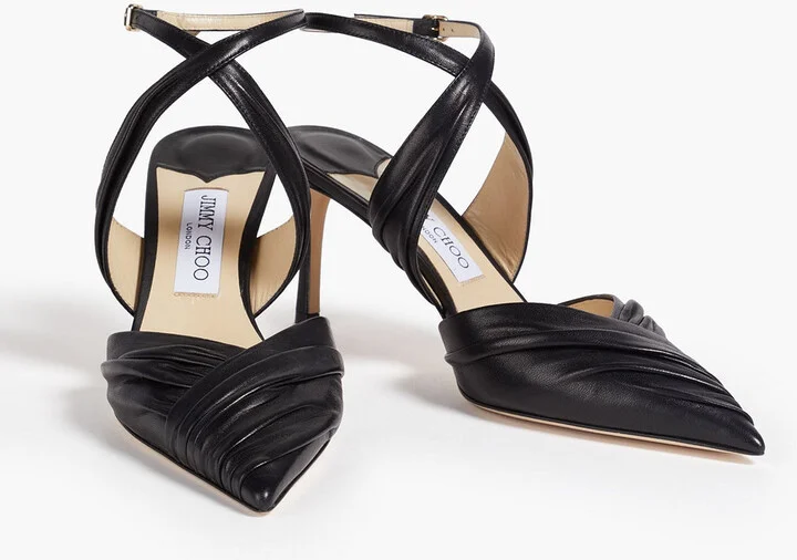 Pleated leather pumps - Image 2