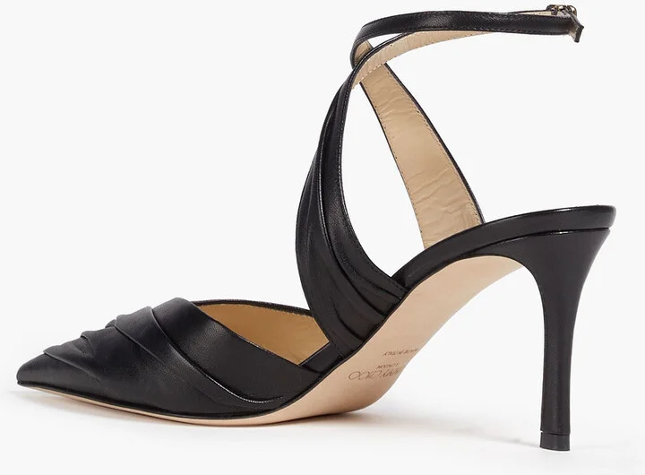 Pleated leather pumps - Image 3