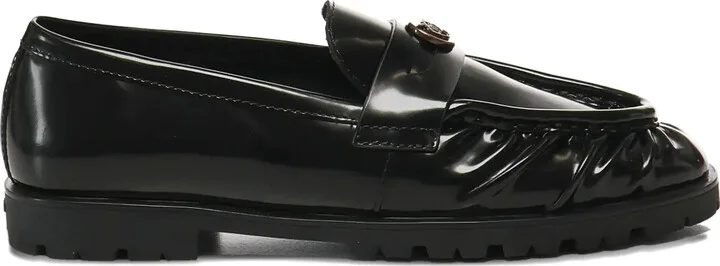 Pleated Logo-Plaque Loafers
