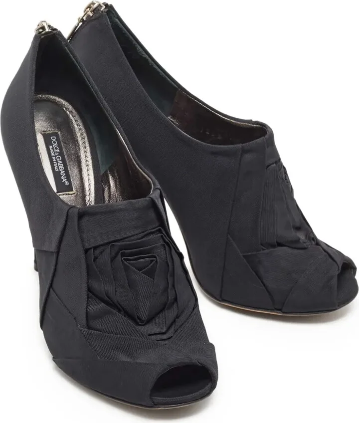Pleated Peep-Toe Ankle Boots - Image 2