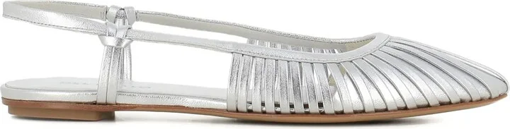 Pleated Slingback Flats