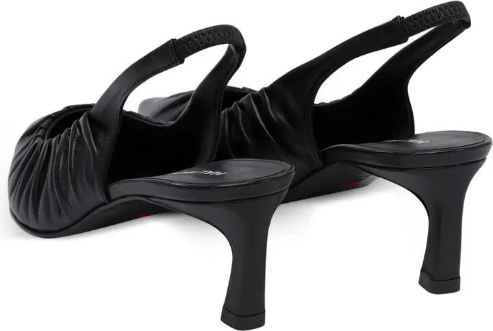 Pleated Slingback Leather Pumps - Image 3
