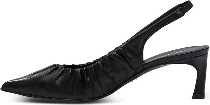 Pleated Slingback Leather Pumps - Image 5