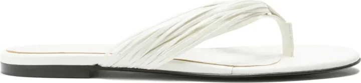 Pleated-Strap Flat Sandals