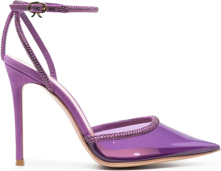 Plexi 110mm crystal-embellished pumps
