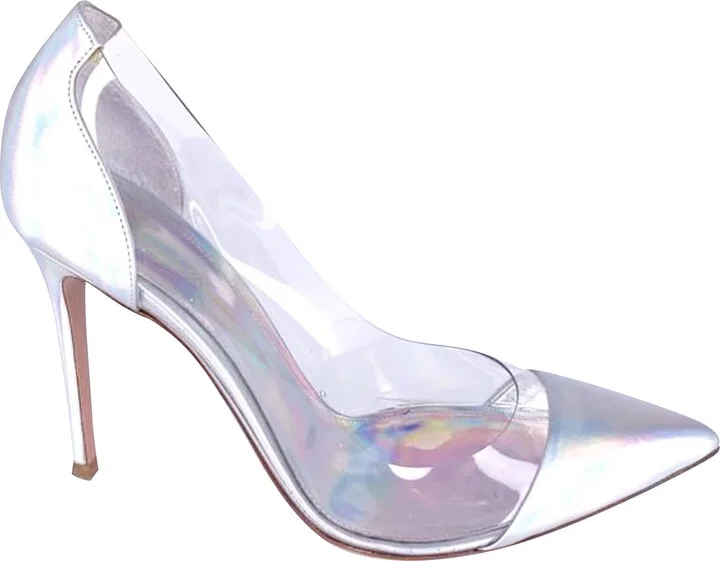 Plexi Laser Pumps in Silver Patent