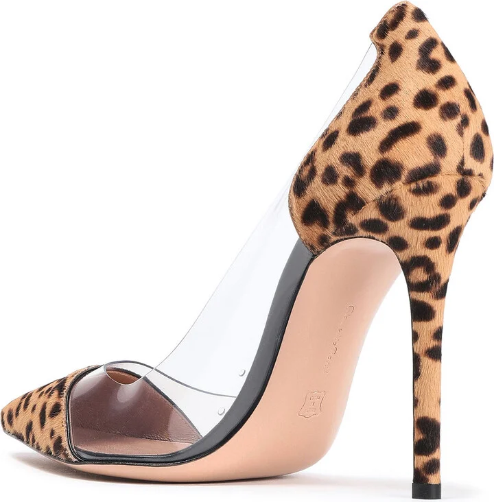 Plexi leopard-print calf hair and PVC pumps - Image 3