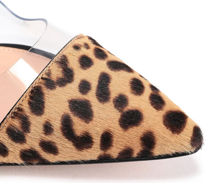 Plexi leopard-print calf hair and PVC pumps - Image 4
