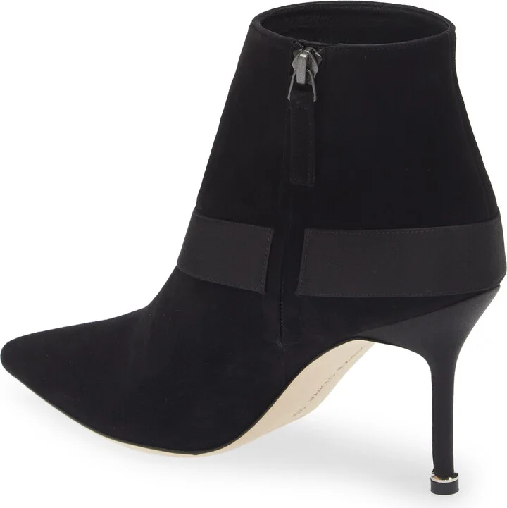 Plinianu Crystal Buckle Pointed Toe Bootie - Image 2
