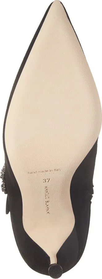 Plinianu Crystal Buckle Pointed Toe Bootie - Image 6
