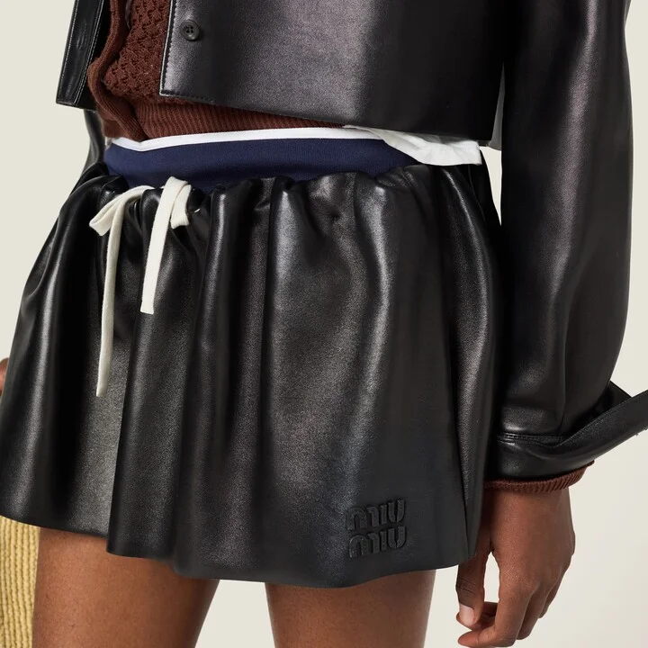 Plongé nappa leather miniskirt - Image 4
