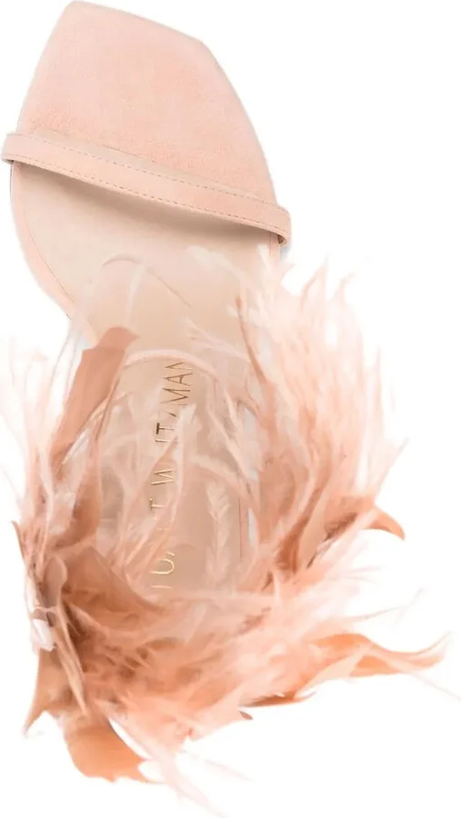 Plume 100 feather-trimmed sandals - Image 4