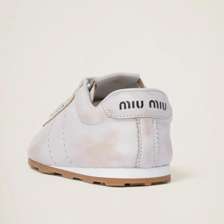Plume bleached nappa leather sneakers - Image 3