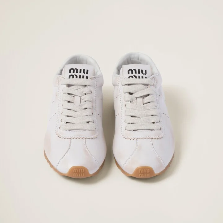 Plume bleached nappa leather sneakers - Image 4