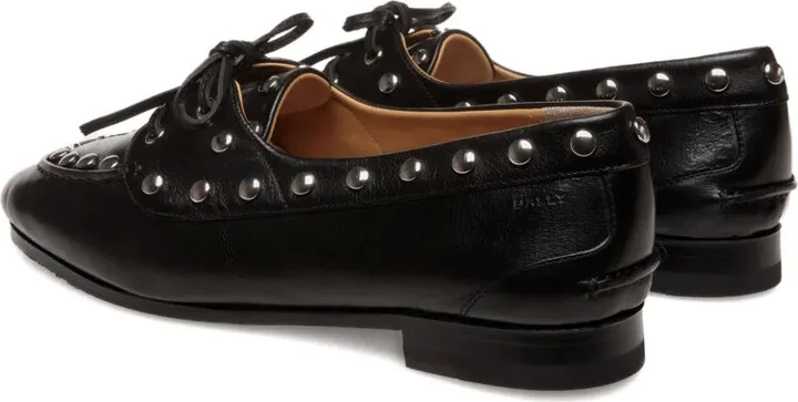 Plume studded leather boat shoes - Image 3