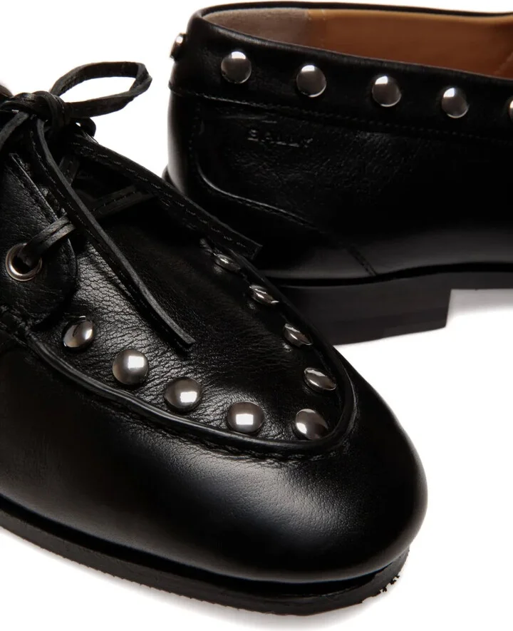 Plume studded leather boat shoes - Image 5