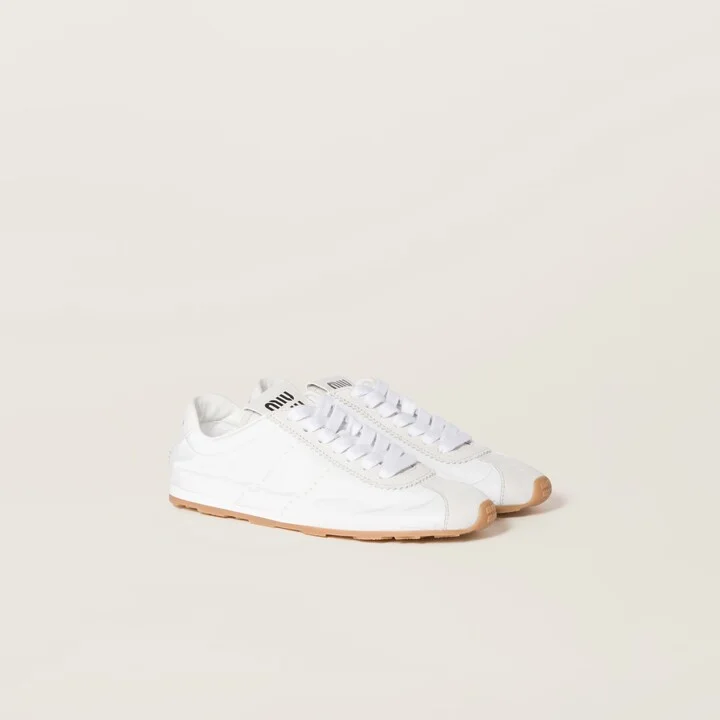 Plume technical fabric and suede sneakers