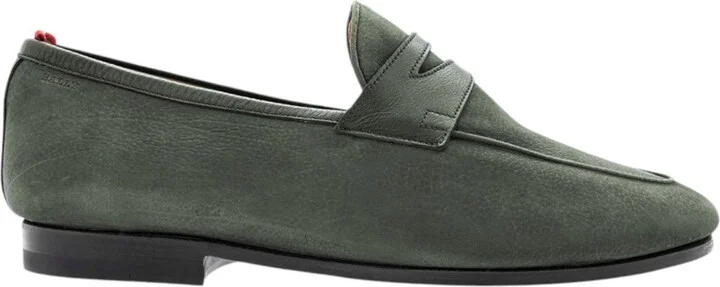 Plumy 6237975 Men's Agata Calf Nubuck Grained Leather Loafers