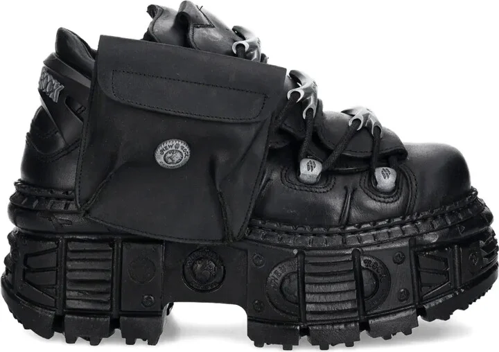 Pocket-Detail Platform Sneakers