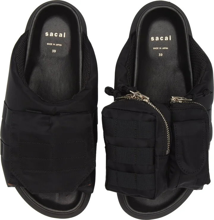 Pocket Mismatched Slide Sandals - Image 5