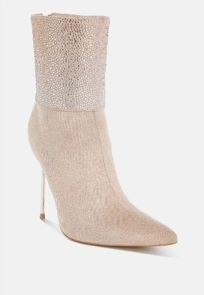 Podstar Rhinestones Embellished Foldover Boots Women - Image 3
