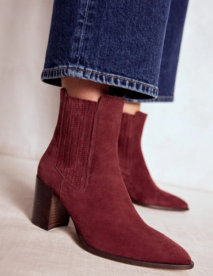 Point Casual Ankle Boots, Caramel - Image 3