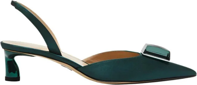 Point Cube 40 Satin Slingbacks