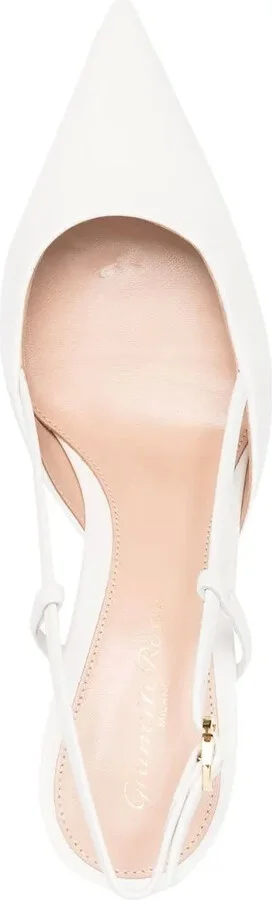 Point Toe Slingback Leather Pumps - Image 4