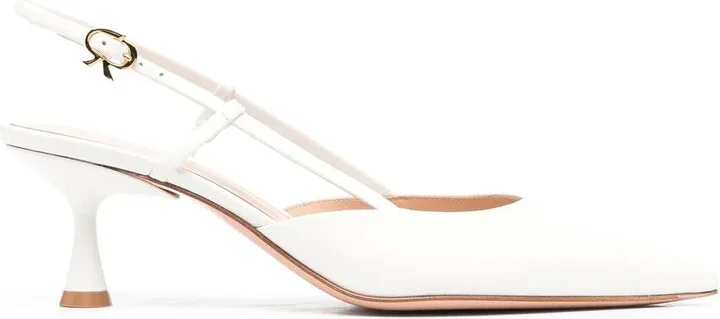 Point Toe Slingback Leather Pumps