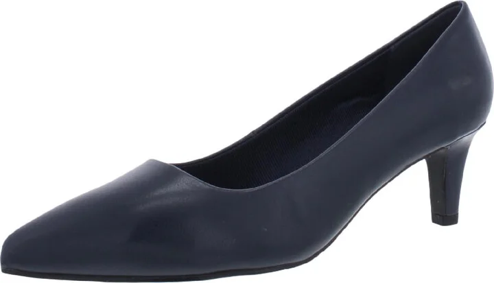 Pointe Womens Faux Leather Slip On Pointed Toe Heels