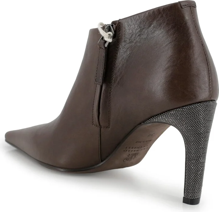 Pointed Ankle Boots With Glittery Heels - Image 3
